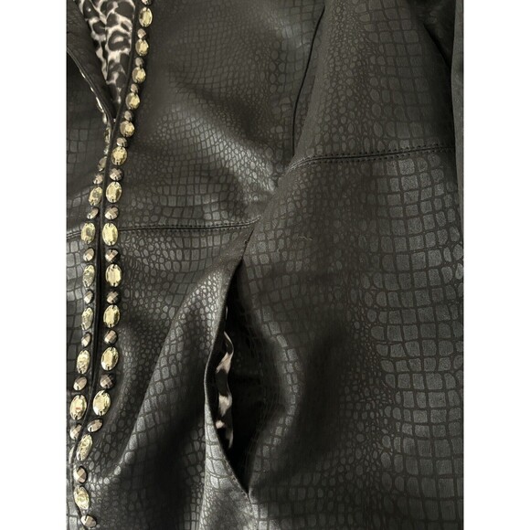 Ruby Rd Womens Faux Alligator Blazer Size 18W Plus Cropped Jacket Embellished - Picture 6 of 14